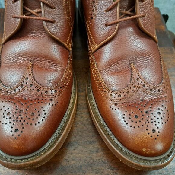 Florsheim by Duckie Brown Wingtip Dress Boots Brogue Leather Mens size 10 D - Picture 5 of 13
